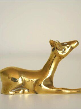Vintage Mid Century Brass Deer Figurine